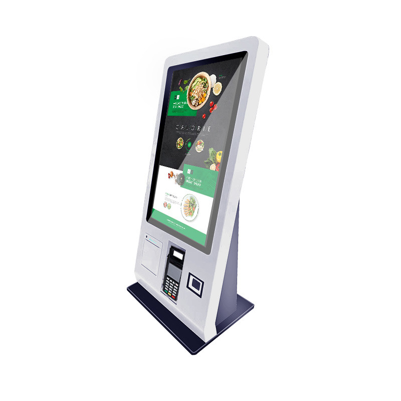 Self Service Payment Kiosk Touch Screen With QR Code Scanner And POS Device