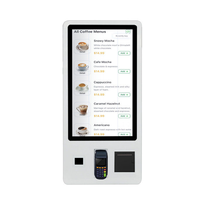 Restaurant digital signage wifi All In One POS Payment Interactive LCD Kiosk