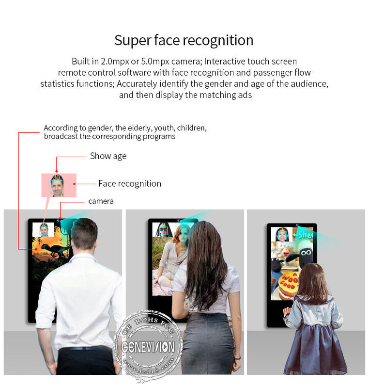 23.6 Inch Elevator Wall Mounted Advertising Display RK3328 SOC